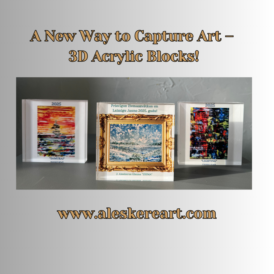 Clear Acrylic Photo Block 10x10 cm with the "Winter" Painting – A Frozen Moment of Beauty