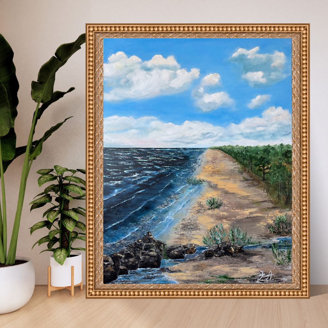 “Vidzeme Beach” – Original Oil Painting on Canvas, 70x90 cm | Nature Landscape Art | Coastal Serenity