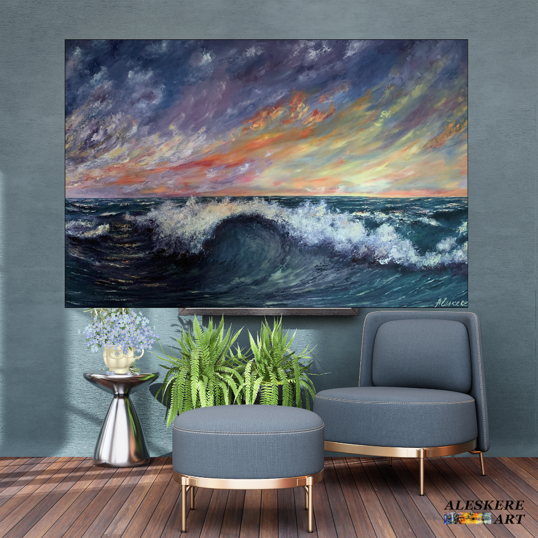 "WAVE. Love is a wave." Painting, 120*80 cm, oil, canvas