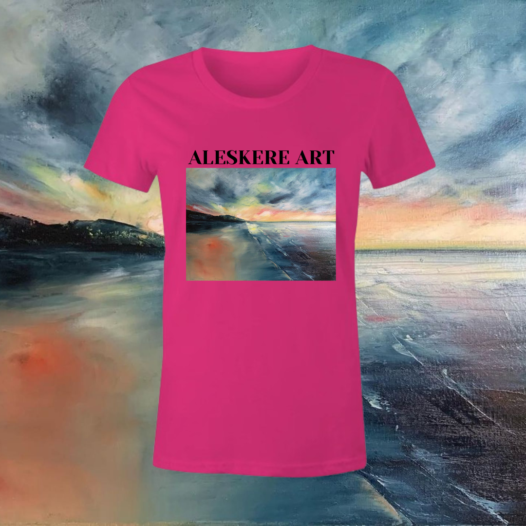 Woman's T-shirt printing of "You are my sky" painting