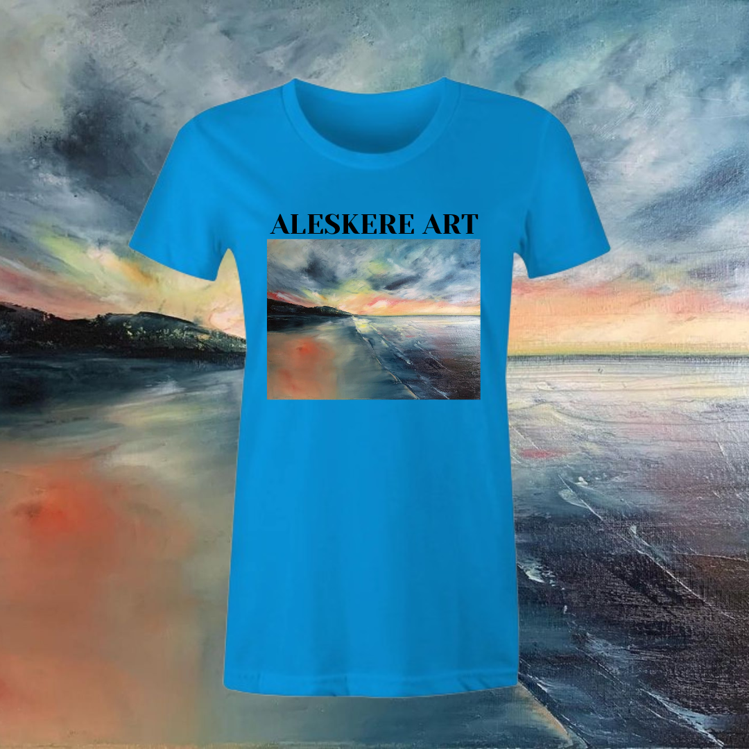 Woman's T-shirt printing of "You are my sky" painting