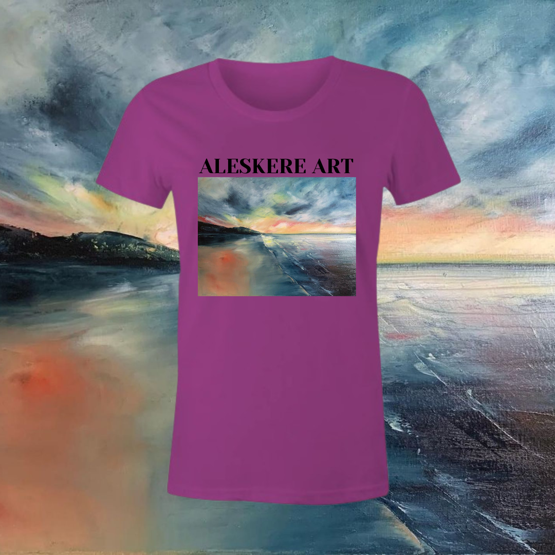 Woman's T-shirt printing of "You are my sky" painting