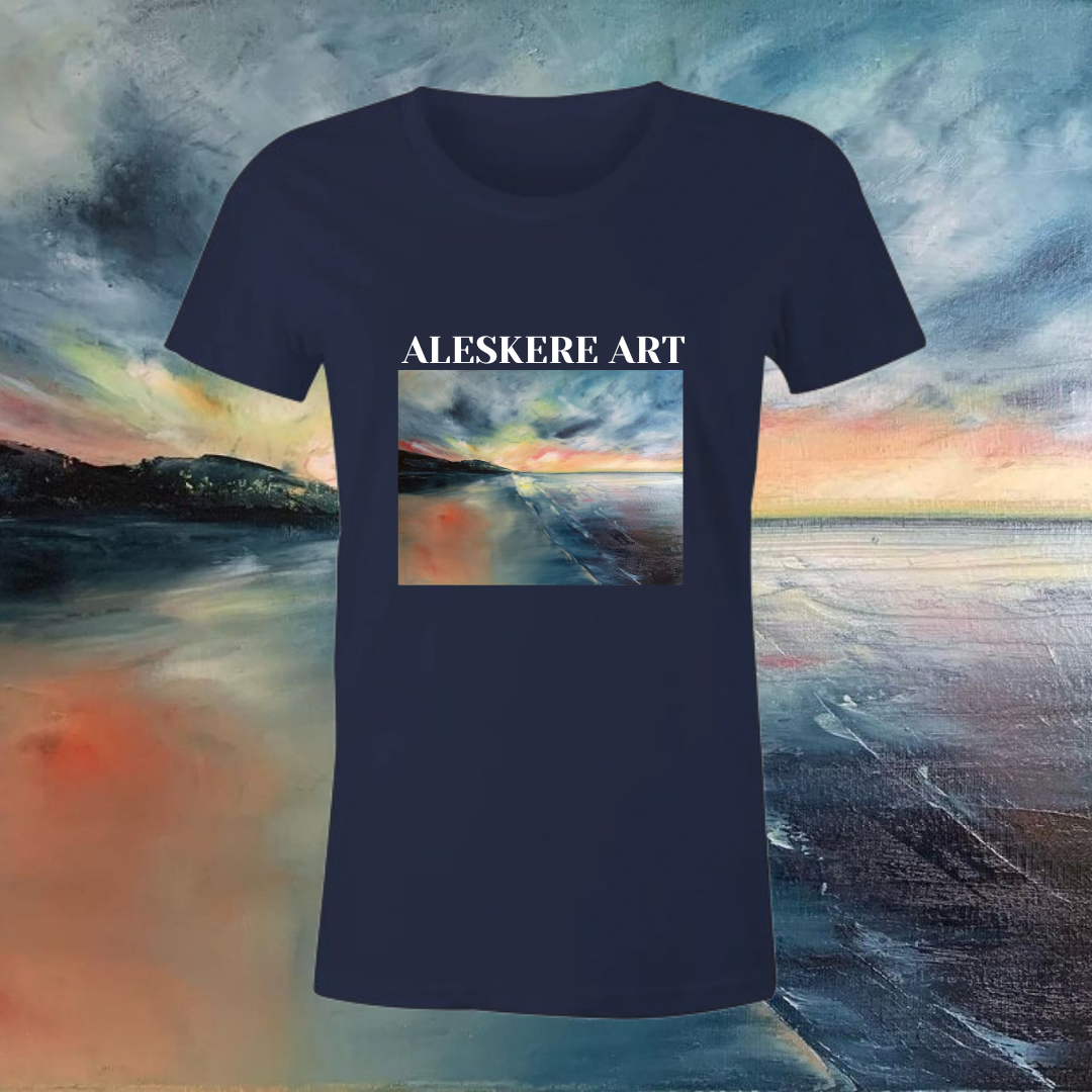 Woman's T-shirt printing of "You are my sky" painting