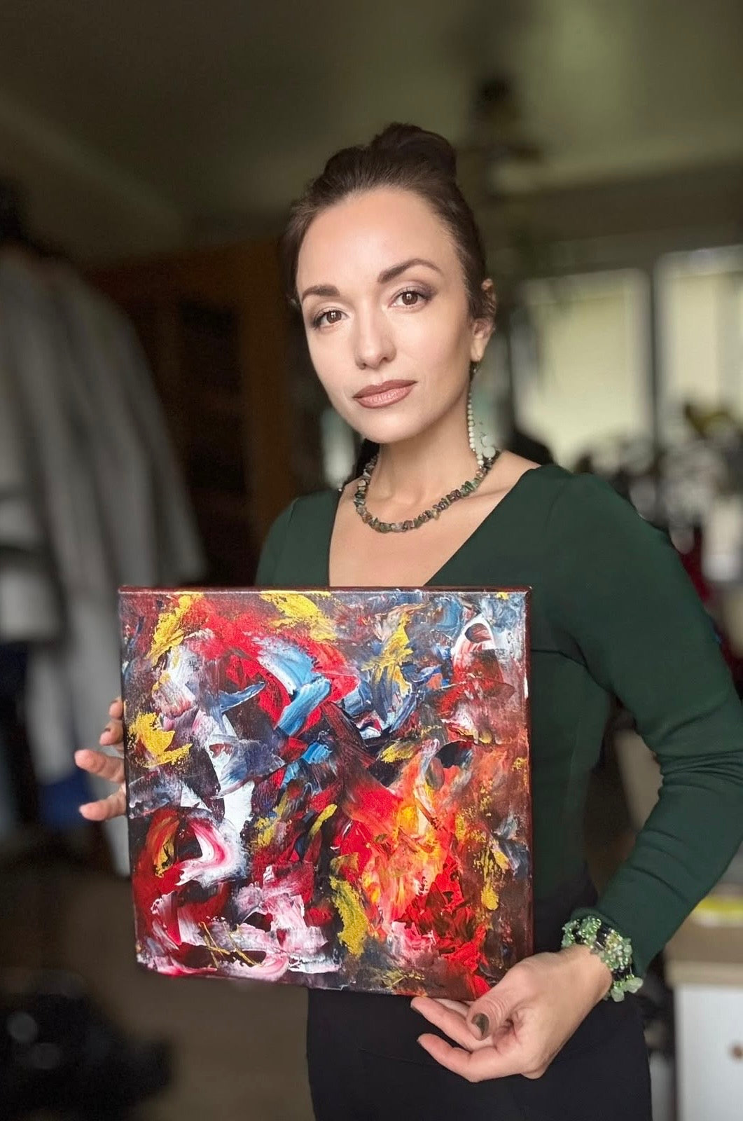 Fire and Ice | Original Abstract Acrylic Painting by Julija Aleskere