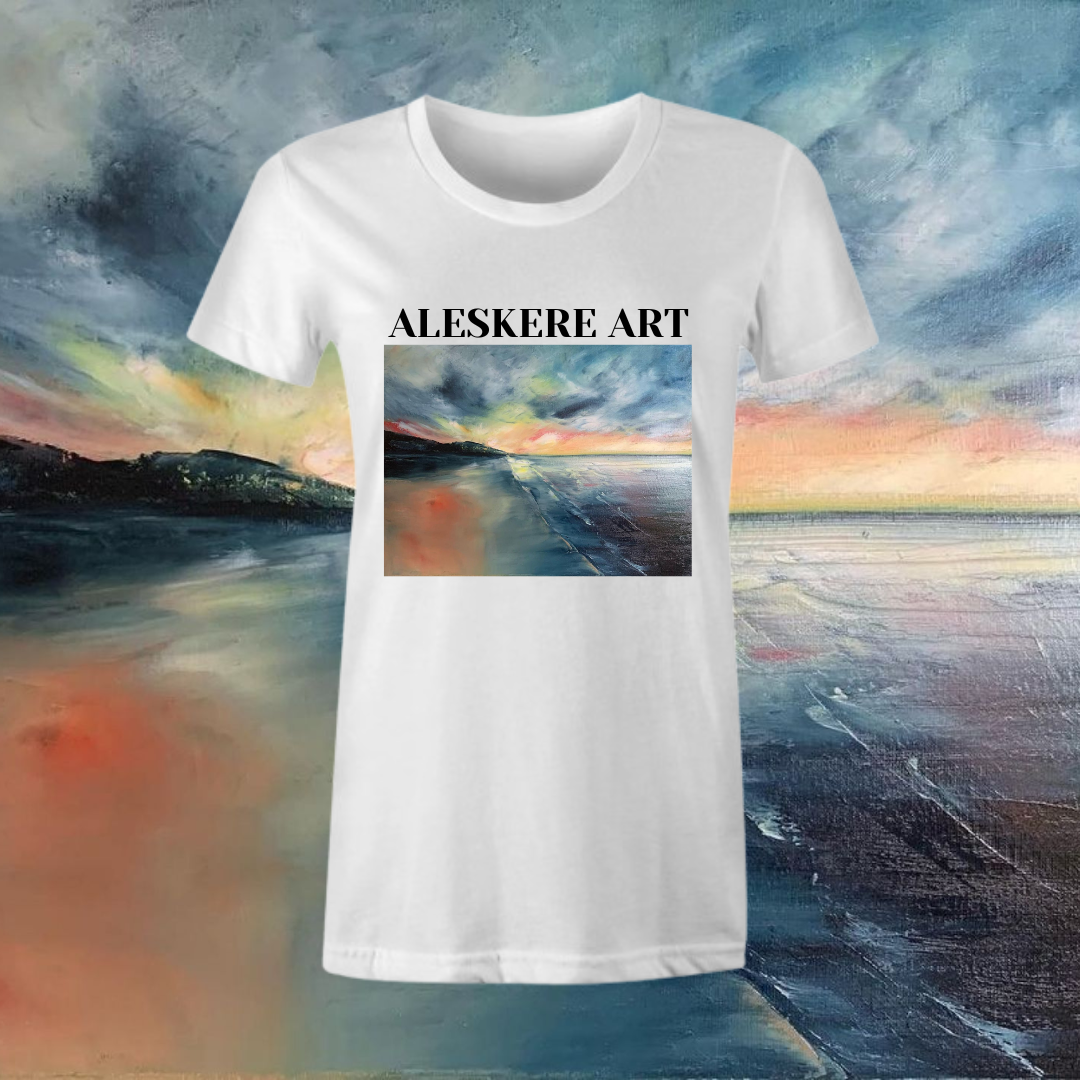 Woman's T-shirt printing of "You are my sky" painting