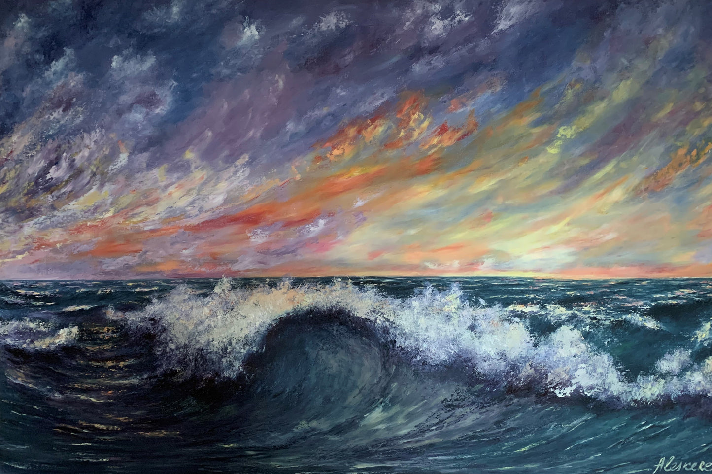 "WAVE.  Love is a wave." Painting, 120*80 cm, oil, canvas