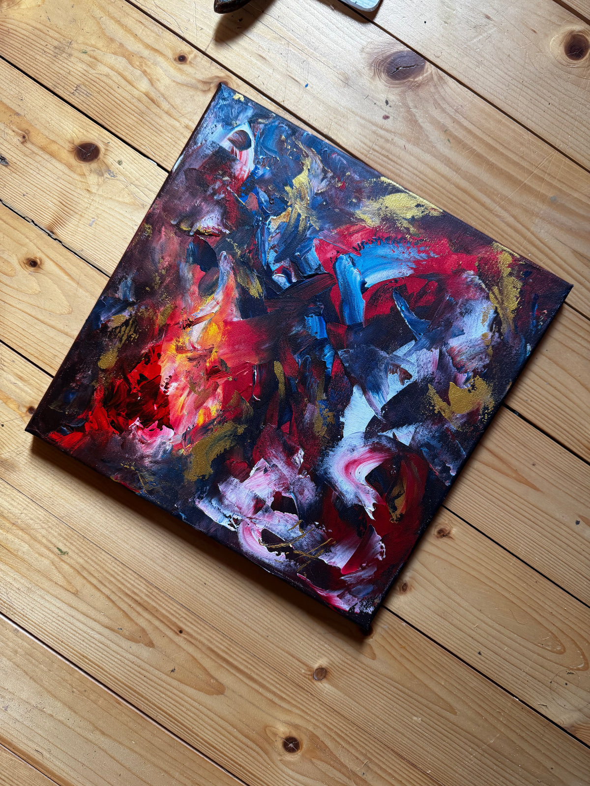 Fire and Ice | Original Abstract Acrylic Painting by Julija Aleskere