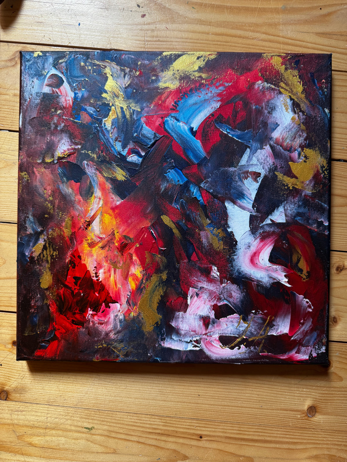 Fire and Ice | Original Abstract Acrylic Painting by Julija Aleskere