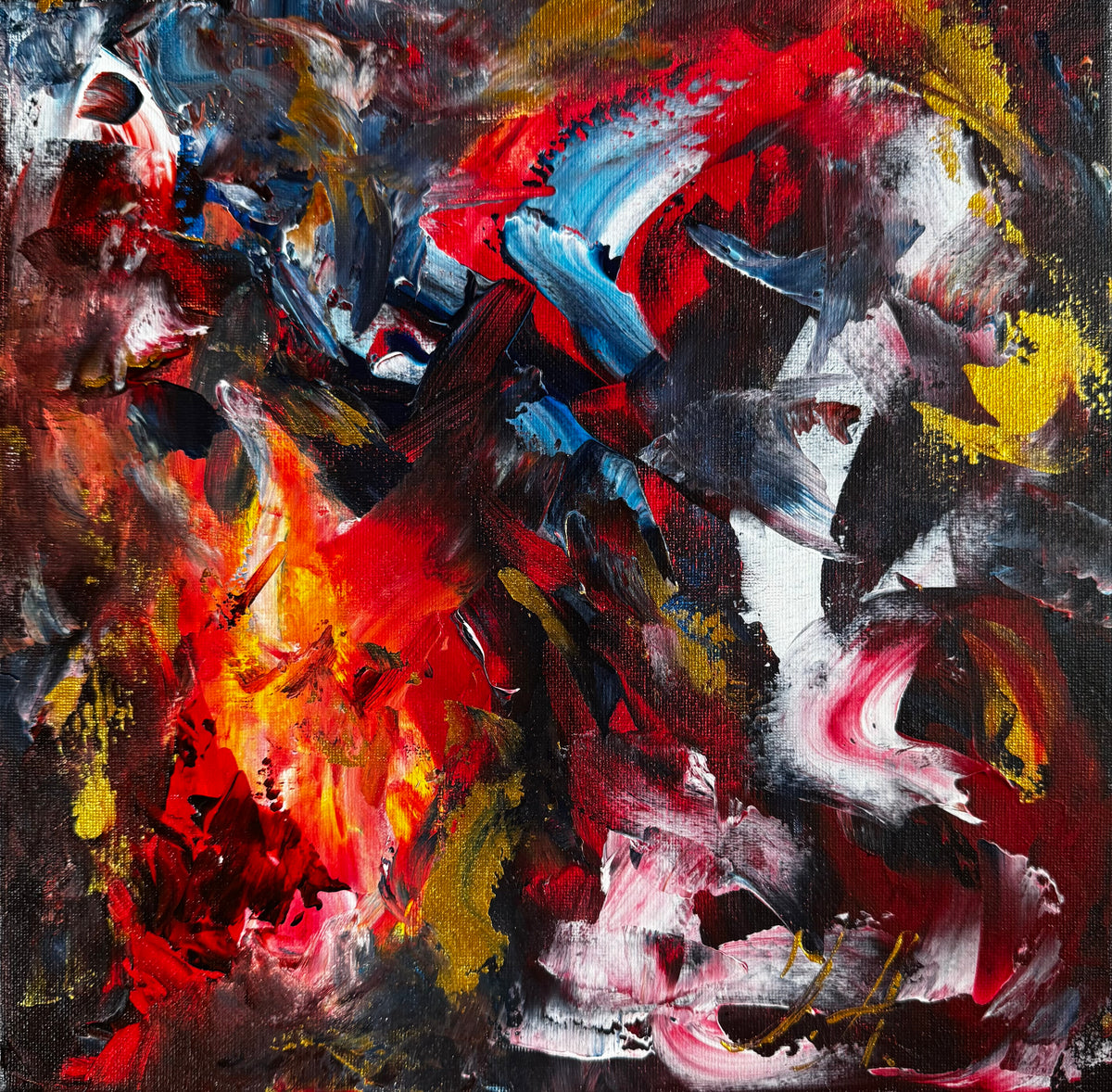 Fire and Ice | Original Abstract Acrylic Painting by Julija Aleskere
