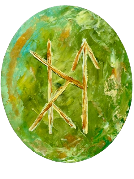 Path of Rebirth — Original Runic Painting | Oil on Canvas 30*25*2cm