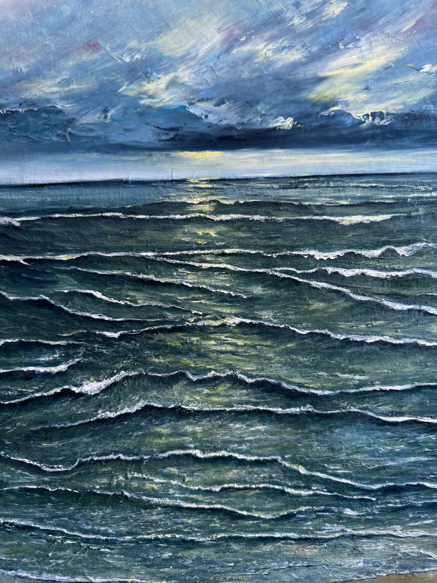 "When the Wind Speaks to the Sea"  Original Oil Painting by Julija Aleskere