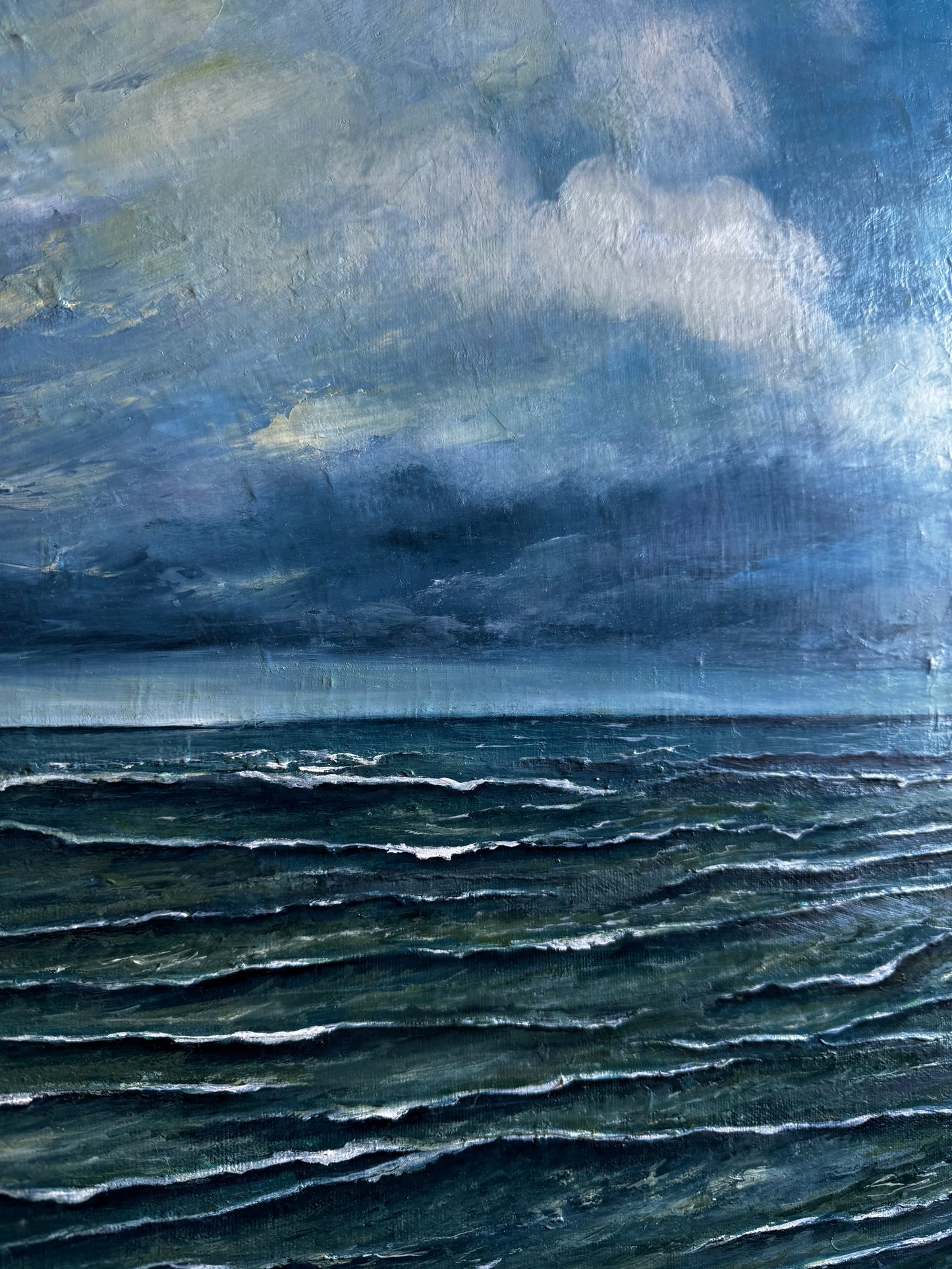 "When the Wind Speaks to the Sea"  Original Oil Painting by Julija Aleskere