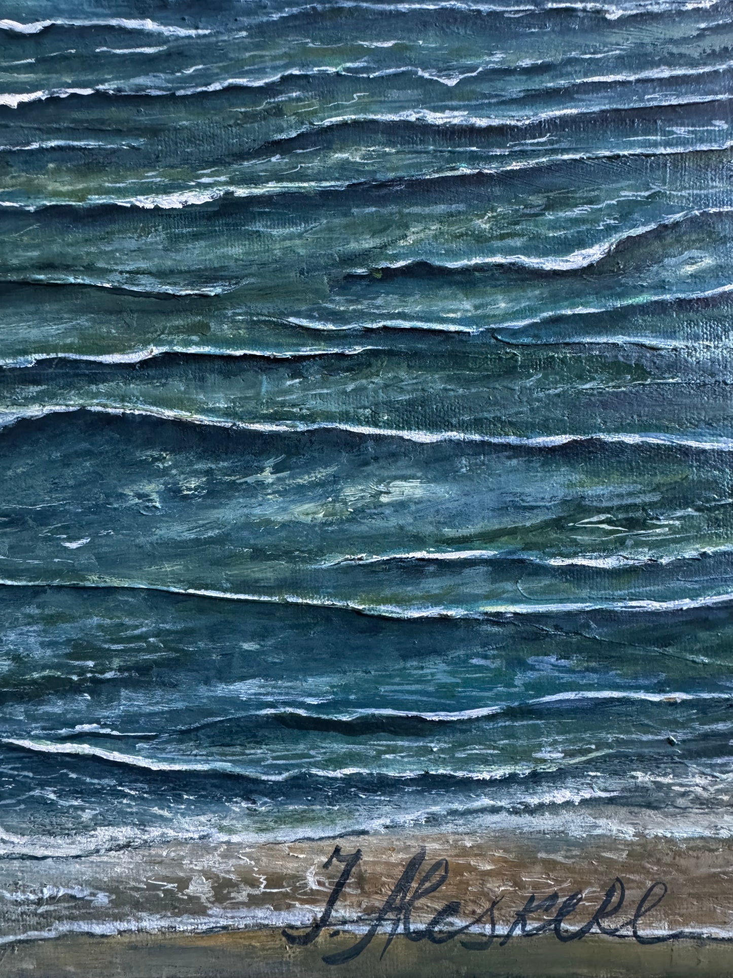"When the Wind Speaks to the Sea"  Original Oil Painting by Julija Aleskere