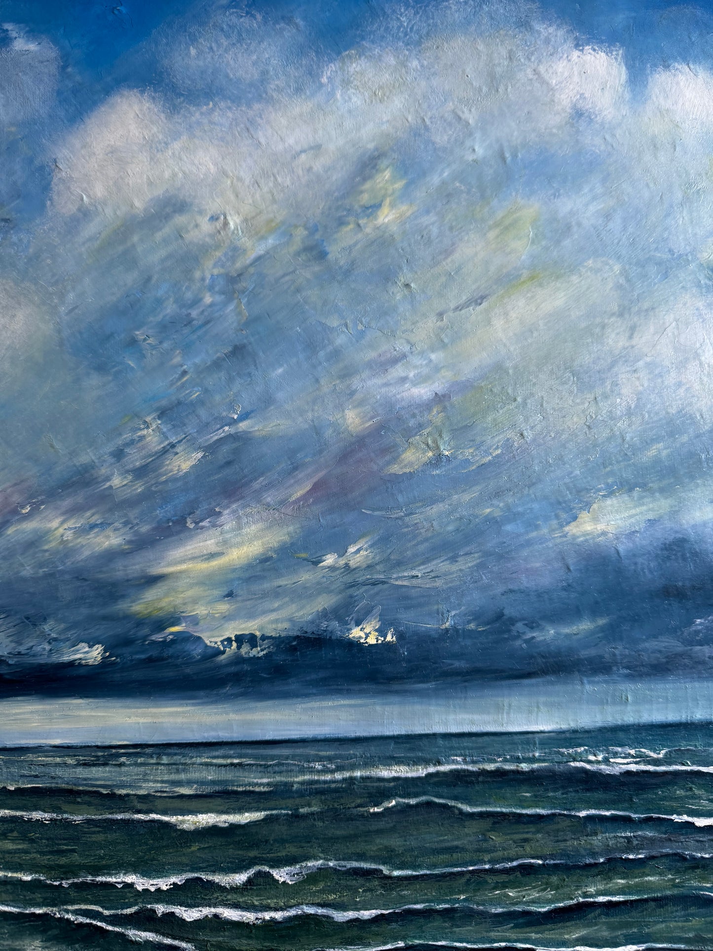 "When the Wind Speaks to the Sea"  Original Oil Painting by Julija Aleskere