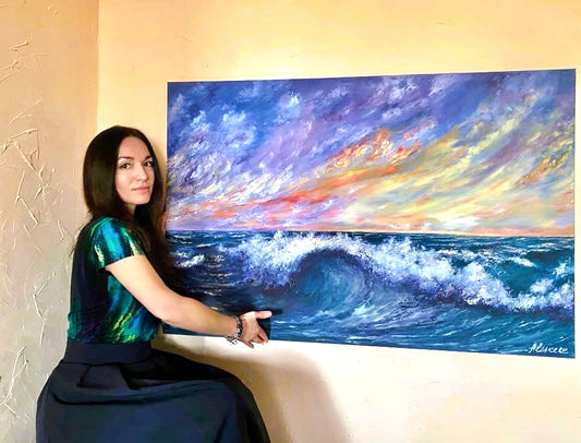 "WAVE.  Love is a wave." Painting, 120*80 cm, oil, canvas