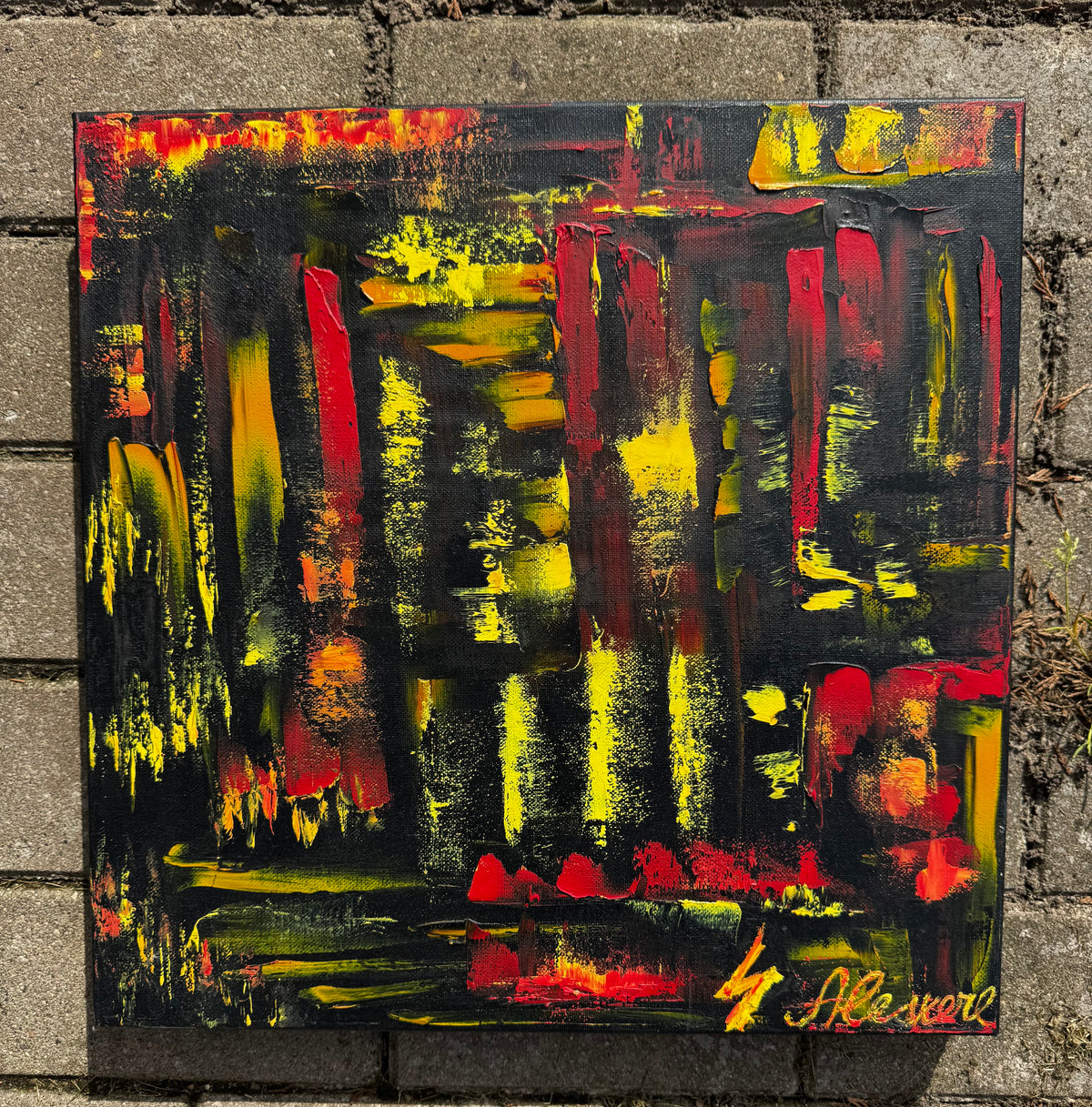 Black Abstract Painting | Original Oil Artwork, 50*50