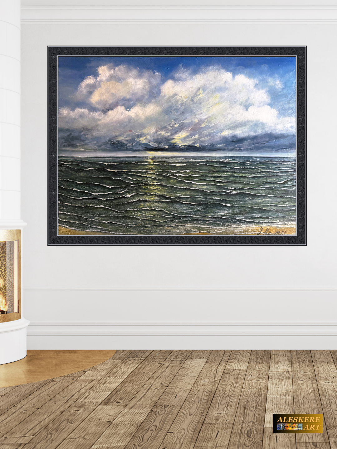 "When the Wind Speaks to the Sea"  Original Oil Painting by Julija Aleskere