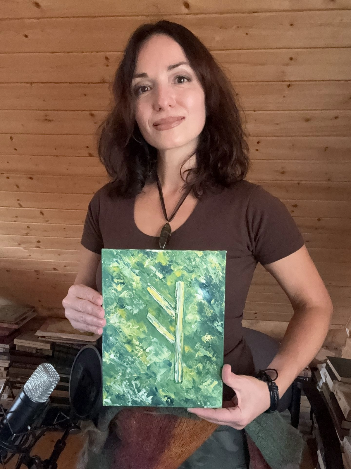 Fehu ᚠ — Energy Becoming Form Original Runic Painting • Oil • 18.2 × 24.2 cm